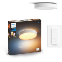 LED Plafond Deckenleuchte Enrave Weiß 19.2W 38cm CCT PHILIPS HUE Bluetooth + Dimmschalter