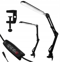 Tisch Verstellbare Schreibtischlampe LED 7W 560lm 3000-4000-6000K CCT Schule Nachtlicht Dimmbar Ein/Aus Schalter Schwarz Aleda Masterled