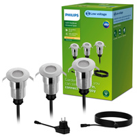 Set mit 3x SPORE GardenLink 1W 24V 2700K IP67 PHILIPS LED Bodeneinbau-Gartenleuchte