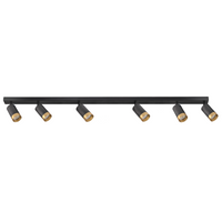 Wand- und Deckenstrahlerleuchte 6x GU10 Schwarz Gold ARRAS Sanico Goldlux