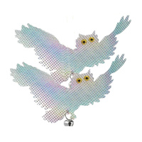 2x Reflektierende Eule mit Glocke Hängende Vogelabschreckung