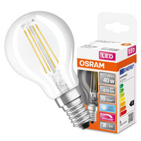 LED-Lampe E14 P45 4.8W = 40W 470lm 4000K Neutral 320° Glühfaden Dimmbar OSRAM SUPER STAR