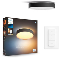 LED Decke Plafond Enrave Schwarz 19.2W 38cm CCT PHILIPS HUE Bluetooth + Dimmschalter