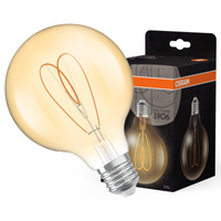 Dekorative LED-Lampe G95 Sphere E27 4.9W = 40W 470lm 2200K Warm CRI90 300° Amber Dimmbar Vintage 1906 Osram