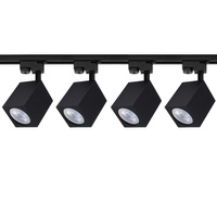 2m Stromschiene + 4x Schienenstrahler GU10 Schwarz Quadratisch LUMILED