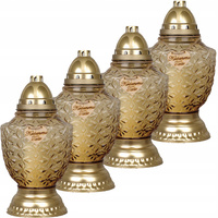 4xGlaskerze für das Grab des geliebten Papas 52h mit Ganzjahreseinsatz 32cm