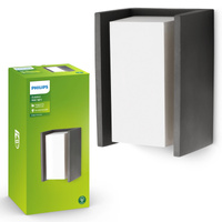 Gartenleuchte LED Wandleuchte BRIDGE myGarden E27 IP44 Rechteckig Anthrazit PHILIPS