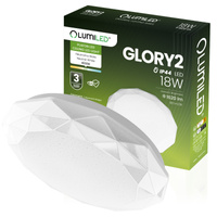 LED Plafond Aufbaumontage 18W IP44 Rund GLORY 2 Diamant 33cm LUMILED