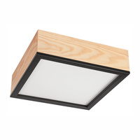 Plafond LED-Deckenleuchte SANTIAGO 2xE27 Quadratisch aus Holz LD-PD-9.4 Lamkur