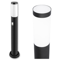 Außengartenlampe E27 BLACK POST 65 cm mit Bewegungs- und Dämmerungssensor