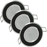 3x SUN OLAL GOLDLUX (Polux) bewegliche Deckeneinbauleuchte, schwarzes Aluminium + GU10 3,5W LED Lampen