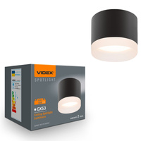 Aufputz Strahler SPOT Deckenleuchte 1x GX53 Schwarz Videx