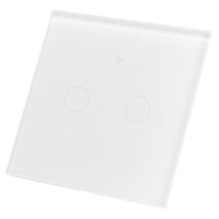 Weißer Doppel-WLAN-LED-TOUCH-Glasschalter