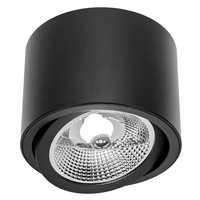 Aufputz-Halogenröhren-Reflektor Spot GU10 rund beweglich schwarz gemastert