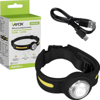 Wiederaufladbare Stirnlampe COB + XPG 550lm USB-C 6 Modi VA0154 Vayox