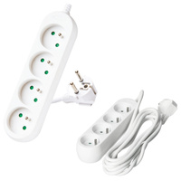 Verlängerungskabel Stecker 4 x geerdete Steckdose Steckdosenleiste 3m Weiß Linea Kobi