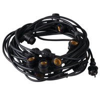 Outdoor Garten Girlande Lichterkette GRL 15xE27 IP44 15m Schwarz Kanlux