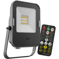 LED-Flutlicht 10W 800lm 3000K IP65 Schwarz mit Bewegungs- und Dämmerungssensor + Fernsteuerung KOBI MHNC