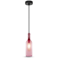 Pendelleuchte Leuchte E14 Glasschirm rosa Flasche VT-7558 V-TAC