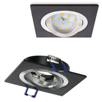 Flush Mount GU10 Halogen Einbaustrahler Mesh Schwarz Quadratisch Kobi