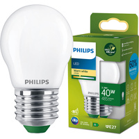 LED-Lampe E27 Ball P45 2.3W = 40W 485lm 210lm/W 2700K Warm 300° CLASS A UltraEfficient Philips