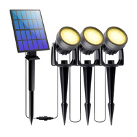 3x Solar-LED-Lampe, Solar Gartenleuchten IP65 3000K Schwarz RAGUS LUMILED