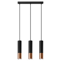LOOPEZ 3L 3xGU10 Elegante Pendelleuchte aus Schwarz-Kupfer SOLLUX