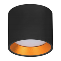 Aufputz LED GOLDA Halogen Deckenleuchte GX53 Rundrohr Schwarz - Gold