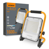 Tragbarer LED-Scheinwerfer 50W 1600lm 5000K Neutral 90° 2A Schwarz VIDEX