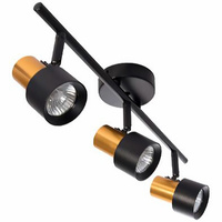 Wandleuchte Deckenleuchte Spot Reflektor Schwarz Gold LED Beweglich 3xGU10 35W