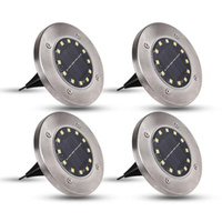 Set bestehend aus 4xGartenleuchte 12x LED SOLAR BODENMONTAGE IP54