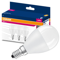 3x LED Lampe E14 P45 7W = 60W 806lm 6500K Kalt 200° OSRAM Value
