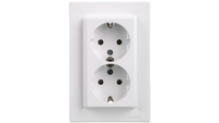 Asfora Doppelsteckdose SCHUKO 2P+Z weiß (DIY) EPH9901121