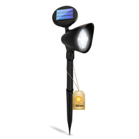 Solar-Gartenlampe LED-Richtungsscheinwerfer mit Dämmerungssensor Schwarz IP44