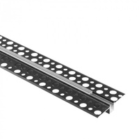 Aluminium LED-Profil für Gipskarton REGIPS Unterputz Schwarz 2m mit transparentem Diffusor für LED-Streifen + Kappen Ecolight GPW Serie