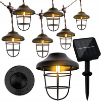 SOLAR GIRLAND 10x Metalllaterne 4,5m Garten dekorativ 3000K warm