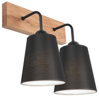 Wandleuchte LULA 2xE27 Schwarz Eiche KM-2.200 Lamkur