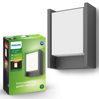 Gartenleuchte LED Wandleuchte ARBOR myGarden 6W 2700K IP44 Rechteckig Anthrazit PHILIPS