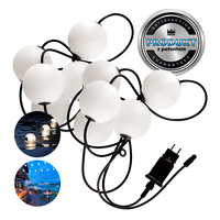 Wasser Girlande Außenbeleuchtung Kette für Schwimmbad Teich 7.74m 10x LED Kugel 10W 2500K Kobi