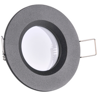 Runde mattschwarze Einbauleuchte BORAS Eyelet MR16 IP44 GOLDLUX (Polux)