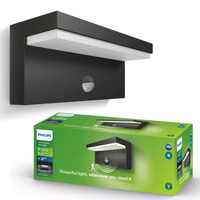Gartenlampe LED Wandleuchte BUSTAN IR myGarden 2x4,5W 4000K IP44 mit Bewegungssensor Anthrazit PHILIPS
