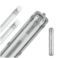 Industrielles hermetisches Leuchtenset 2x60cm + LED-Leuchtstofflampe T8 9W 4000K Neutral IP65 Kobi