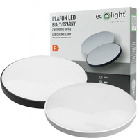 Plafond LED-Deckenleuchte 18W 1400lm 4000K Neutral mit austauschbarem schwarzem oder weißem Rahmen Ecolight
