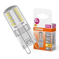 2x LED-Kapsel-Glühbirne G9 2,6W = 30W 320lm 2700K Warm 300° LED PIN Osram
