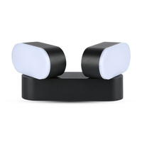 LED-Wandleuchte 12W 3000K IP65 350° drehbar Double Black VT-814 V-TAC