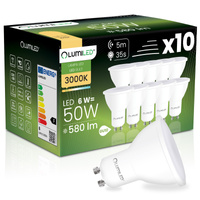 10x LED GU10 Reflektor PAR16 6W = 50W 580LM 3000K warmweiß 120° mit Bewegungssensor LUMILED