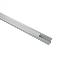 LED-Einbauprofil aus eloxiertem Aluminium 2m mit mattiertem Diffusor für LED-Streifen + Endkappen Ecolight PW Serie