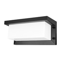 Gartenlampe LED-Wandleuchte 12W architektonische Leuchte rechteckig Lagos Schwarz mit Bewegungssensor