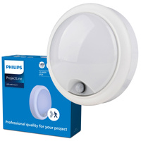 LED-Außenleuchte 15W 1400lm 4000K IP54 mit Bewegungs- und Dämmerungssensor Weiß Projetline Philips
