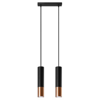 LED-Hänge-Deckenleuchte LOOPEZ 2xGU10 Schwarz Kupfer SOLLUX